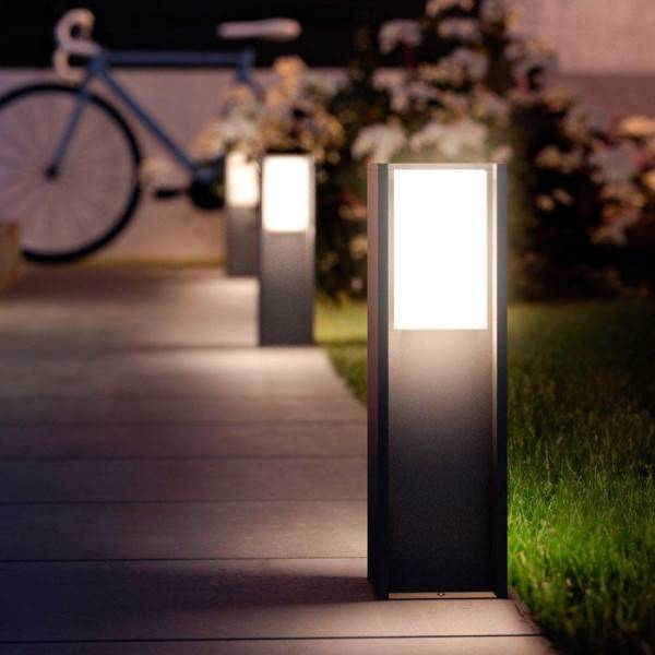 Philips - Borne lumineuse basse - PHILIPS HUE - Turaco - Gris anthracite - IP44 - Lumiere blanche et colorée - 1100 lumens - Image 3