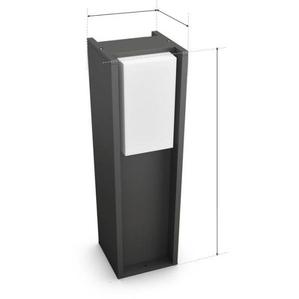 Philips - Borne lumineuse basse - PHILIPS HUE - Turaco - Gris anthracite - IP44 - Lumiere blanche et colorée - 1100 lumens - Image 5