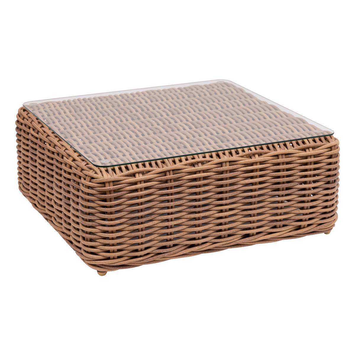 Hesperide - Table basse de jardin carrée "Savinia tahini" 80x80x32cm en aluminium traité époxy Hespéride - Image 1
