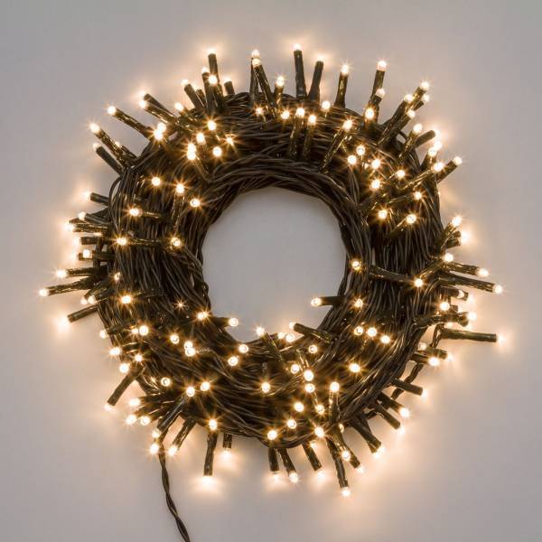 Lotti - Guirlande lumineuse 17m 240 miniLED blanc chaud 8 jeux de lumière câble vert Lotti - Image 1