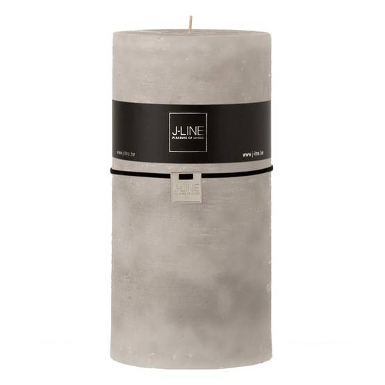 Bougie Cylindrique Déco "Junina" 20cm Gris Clair