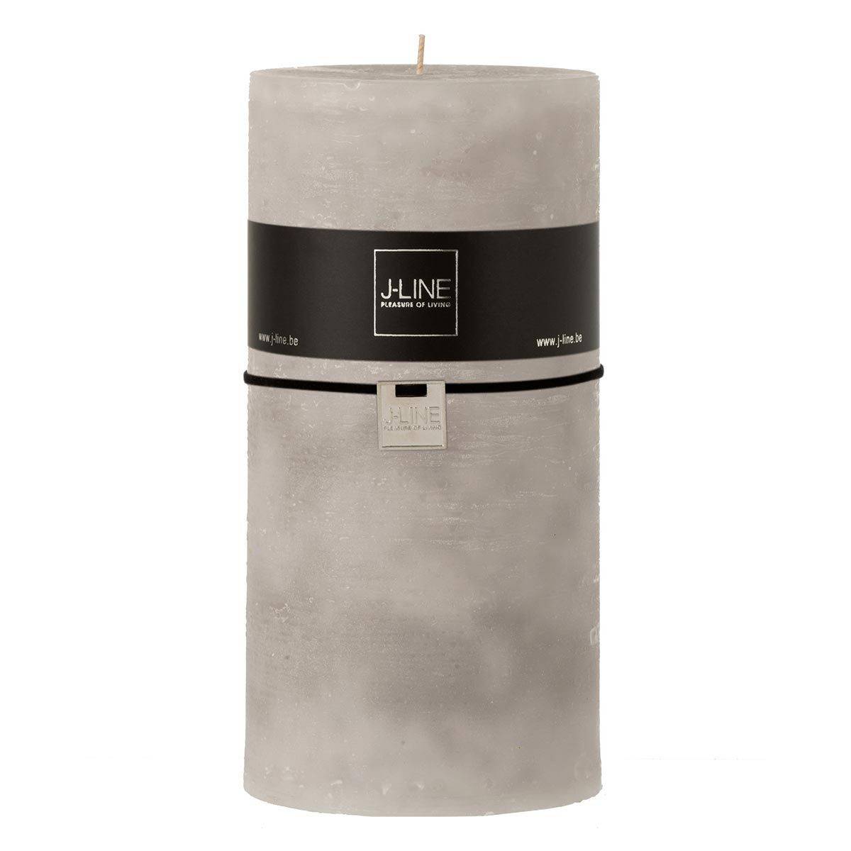 Bougie Cylindrique Déco "Junina" 20cm Gris Clair