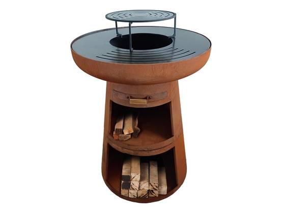 Purline - Barbecue Braséro charbon acier corten cuivré avec housse EFP55RCO – Purline - Image 1