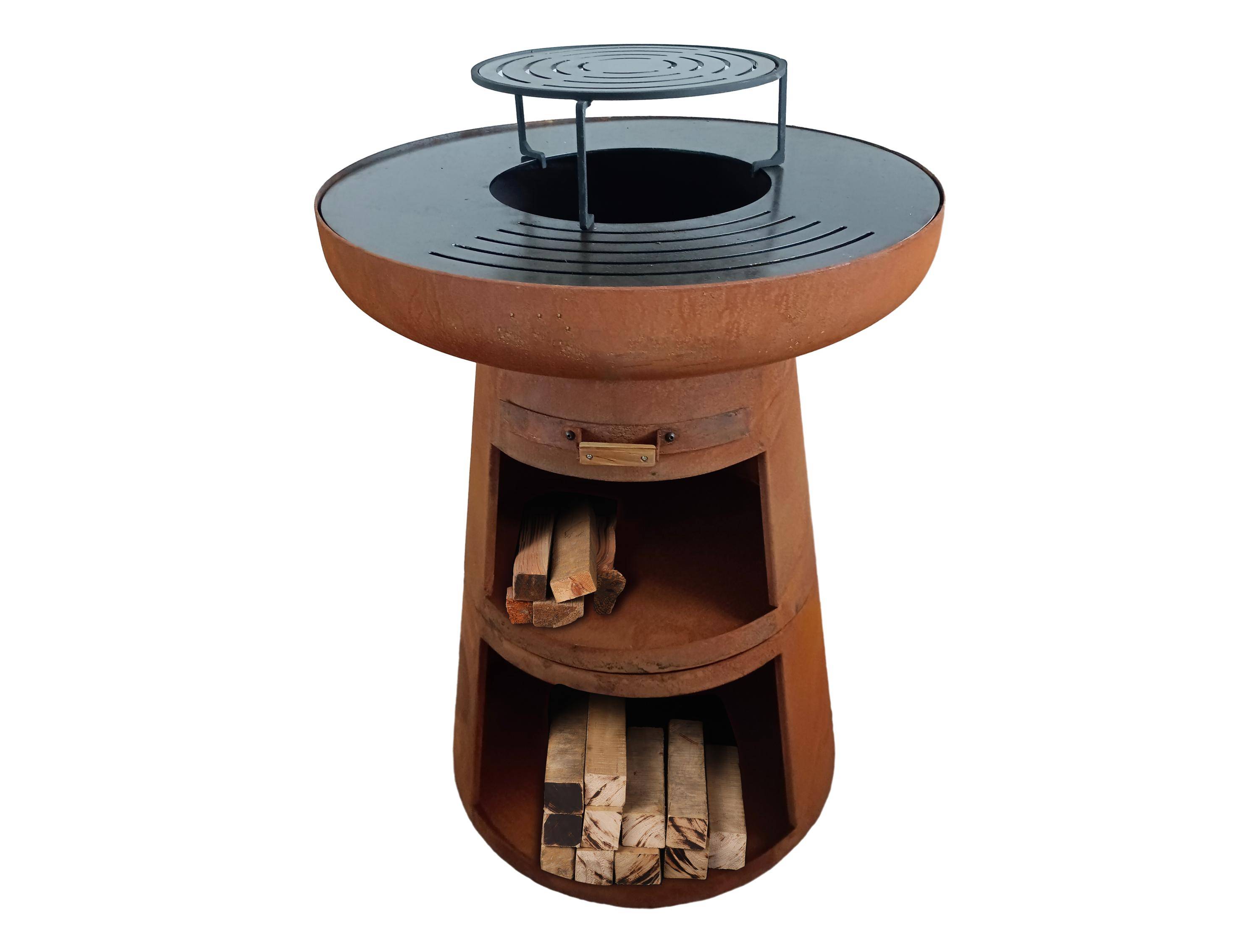 Purline - Barbecue Braséro charbon acier corten cuivré avec housse EFP55RCO – Purline - Image 1
