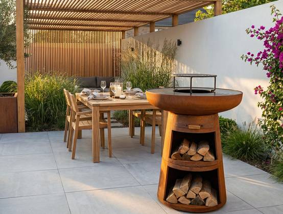 Purline - Barbecue Braséro charbon acier corten cuivré avec housse EFP55RCO – Purline - Image 5