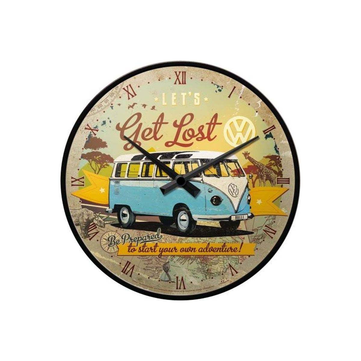 Nostalgic Art - Horloge hublot en verre et métal Pub 31 cm Van VW Get Lost