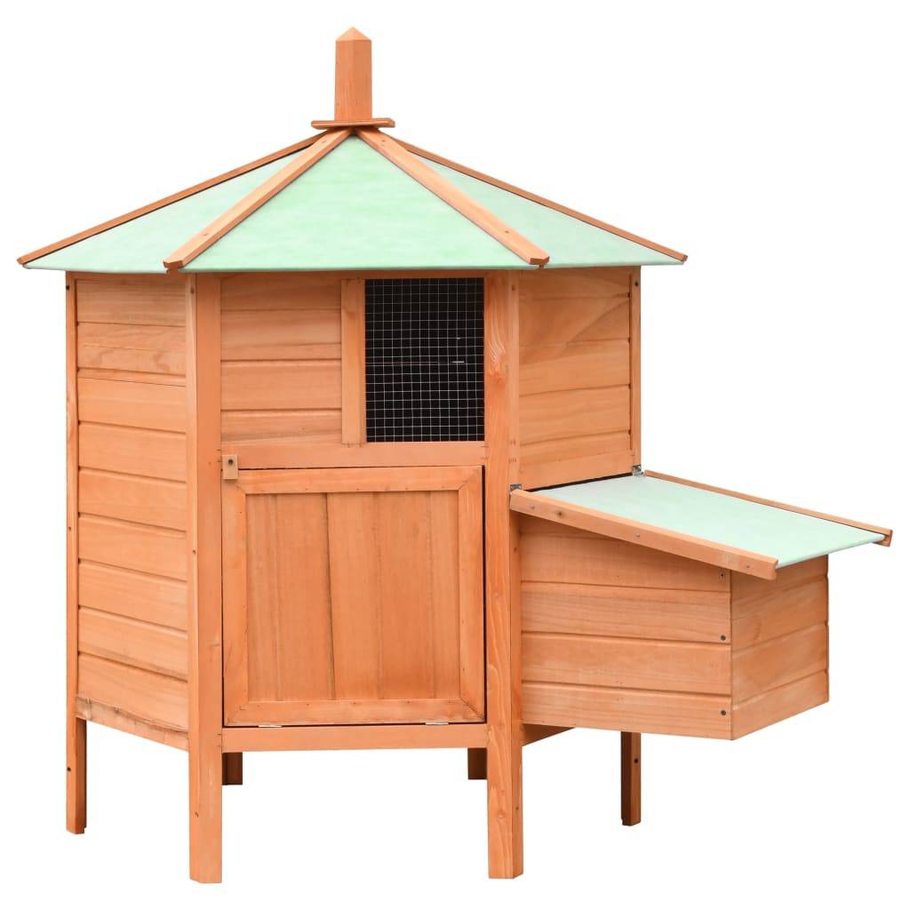 Vidaxl - Poulailler Bois de pin massif et sapin 126x117x125 cm vidaXL 170645 - Image 9