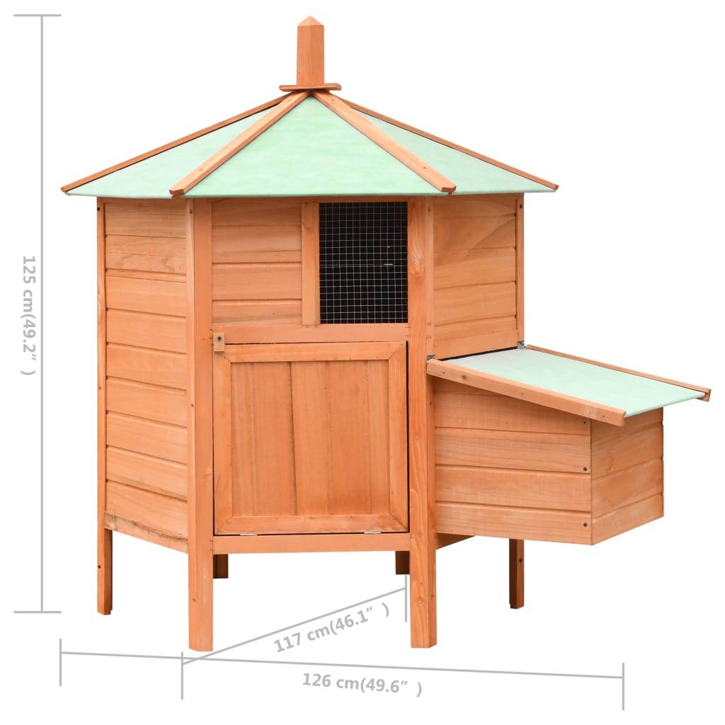 Vidaxl - Poulailler Bois de pin massif et sapin 126x117x125 cm vidaXL 170645 - Image 3