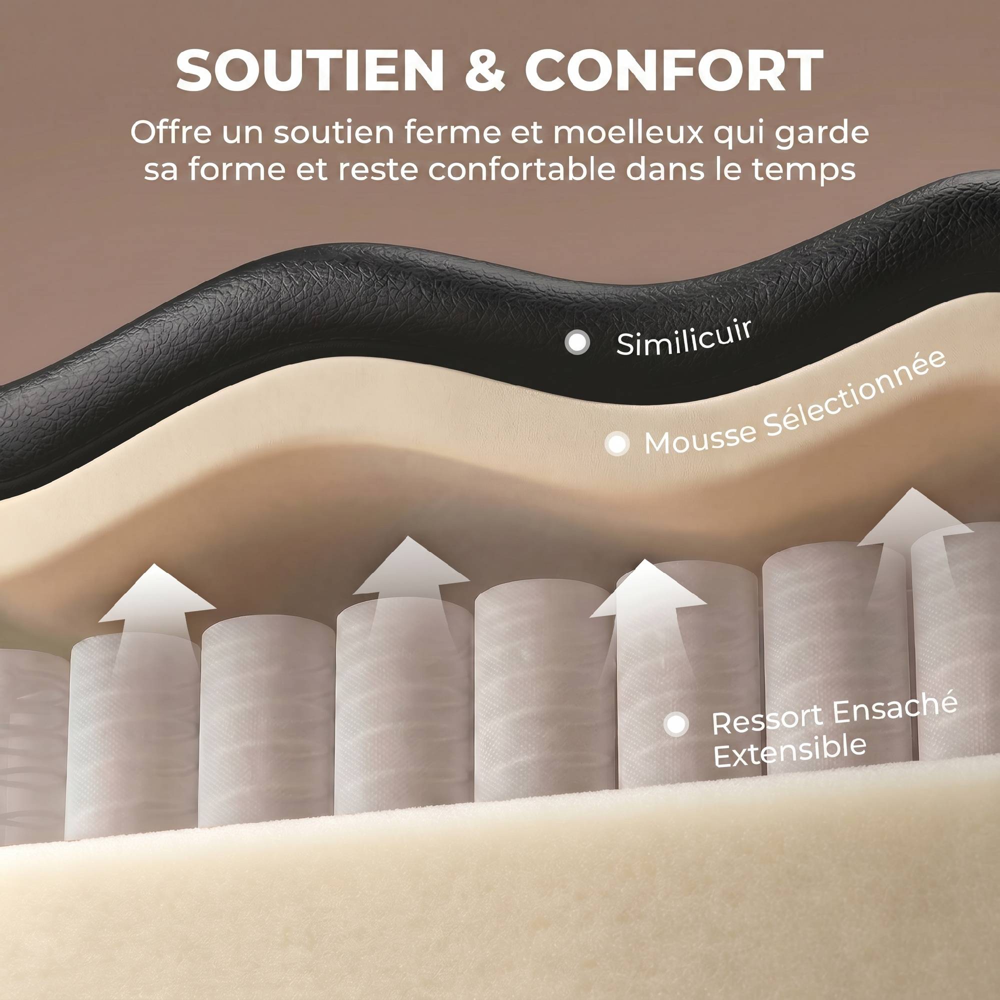 Sans Marque - Chaise de bureau ergonomique, fauteuil de bureau inclinable avec repose-pieds, hauteur réglable, pivotante 360°, noir - Image 7