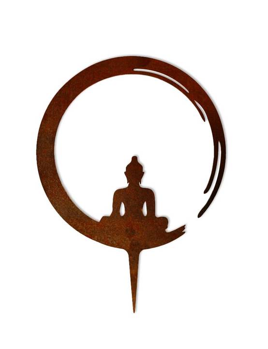 Statue Bouddha Zen Métal Acier Corten 40cm - madecoupesurmesure - Image 1