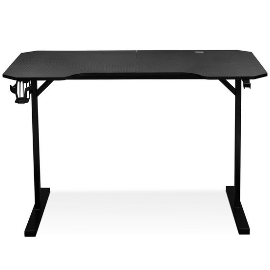 Bureau gaming droit 120 cm noir ALEXIS porte-gobelet et crochet pour casque - Image 3