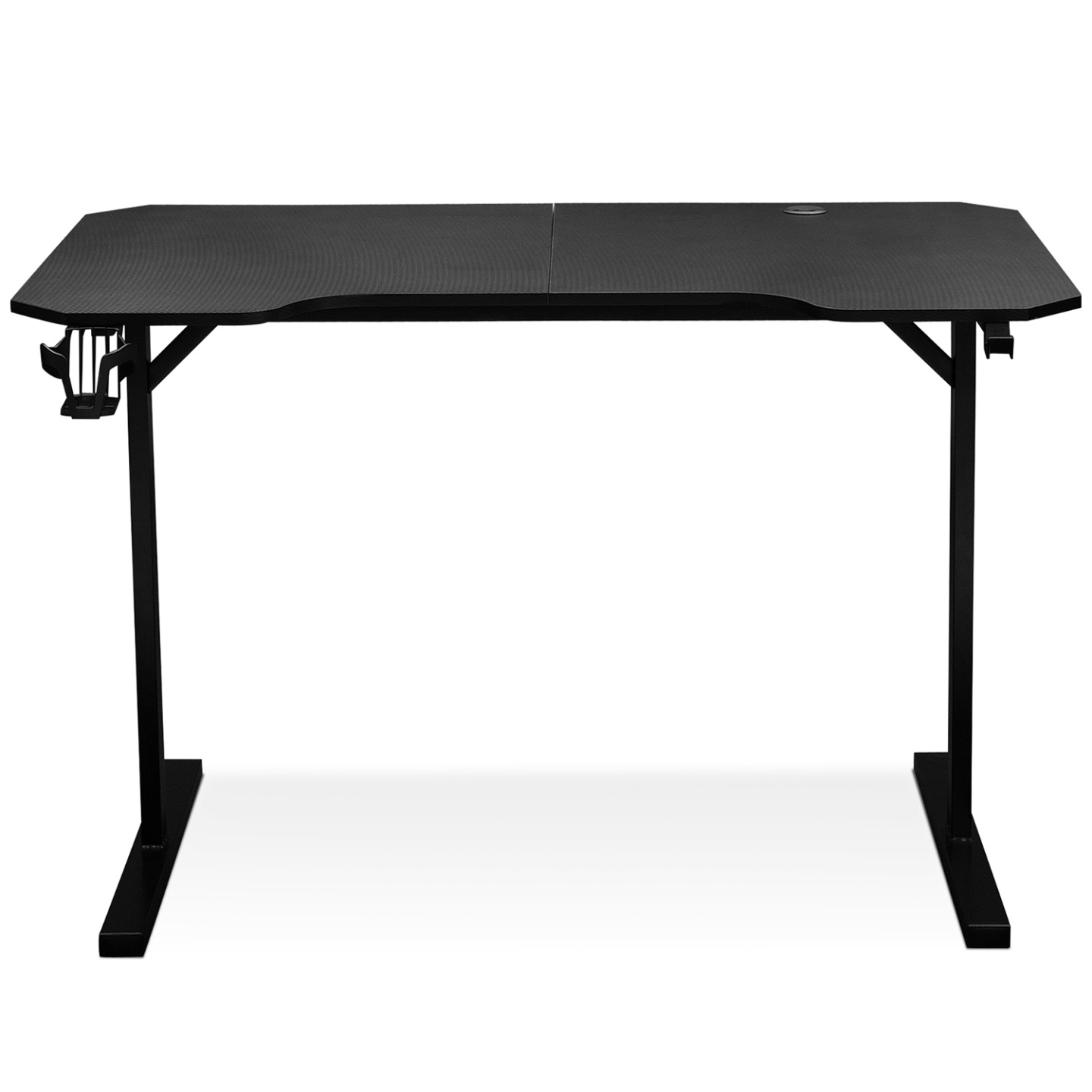 Bureau gaming droit 120 cm noir ALEXIS porte-gobelet et crochet pour casque - Image 3