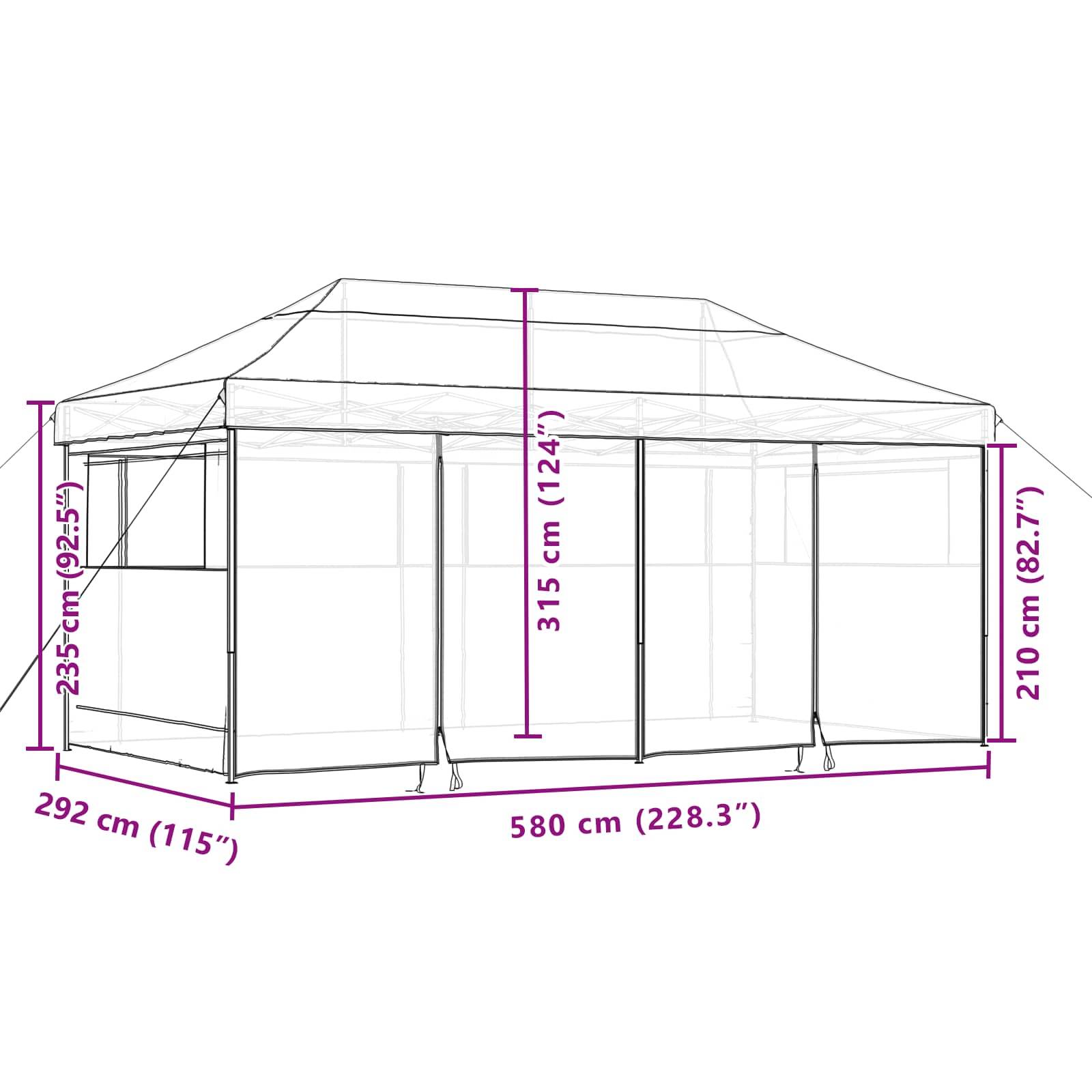 ComfortXL - Tonnelle de jardin Tissu Oxford pour barbecues et festivals abri étanche 292x580cm Vert - ComfortXL Outdoor Living - Image 10