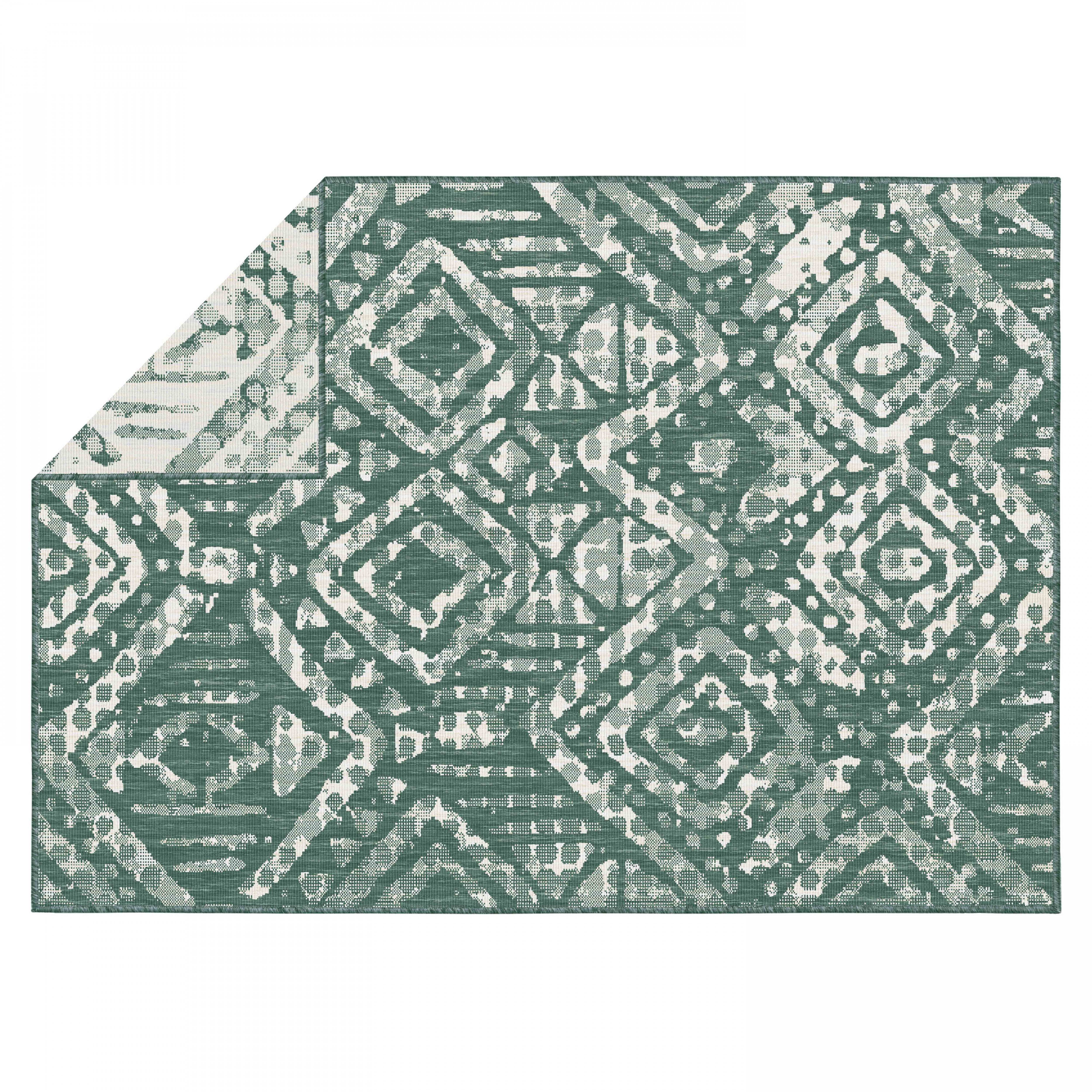 Oviala - Tapis d'extérieur en polypropylène 160 x 230 cm vert Kano - Oviala - Image 4