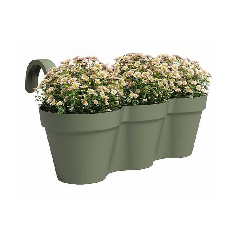 Artevasi - Pot Artevasi - Capri Triple - Balcon - Vert Cendre� - L54 X P30,5 X H28 Cm - Image 2