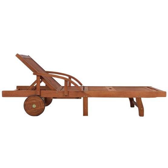 Chaise longue | Transat | Bain de soleil avec coussin Bois d'acacia solide - Image 7