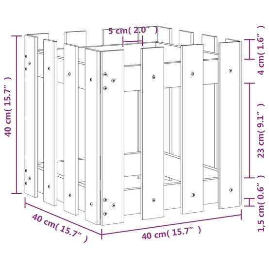 Prolenta Premium - Jardinière bois marron 40 x 40 x 40 cm - Prolenta premium p318.3 - Image 9
