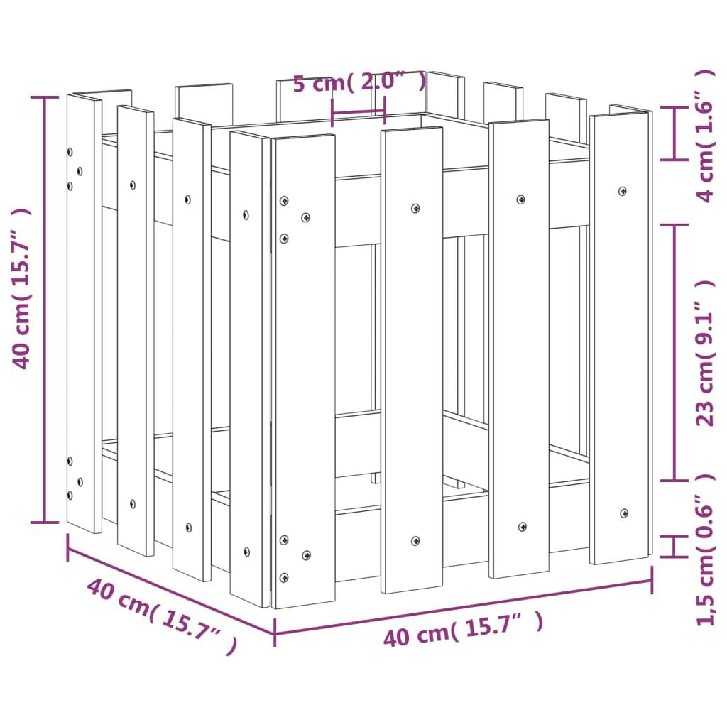 Prolenta Premium - Jardinière bois marron  40 x 40 x 40 cm  - Prolenta premium p318.3 - Image 9
