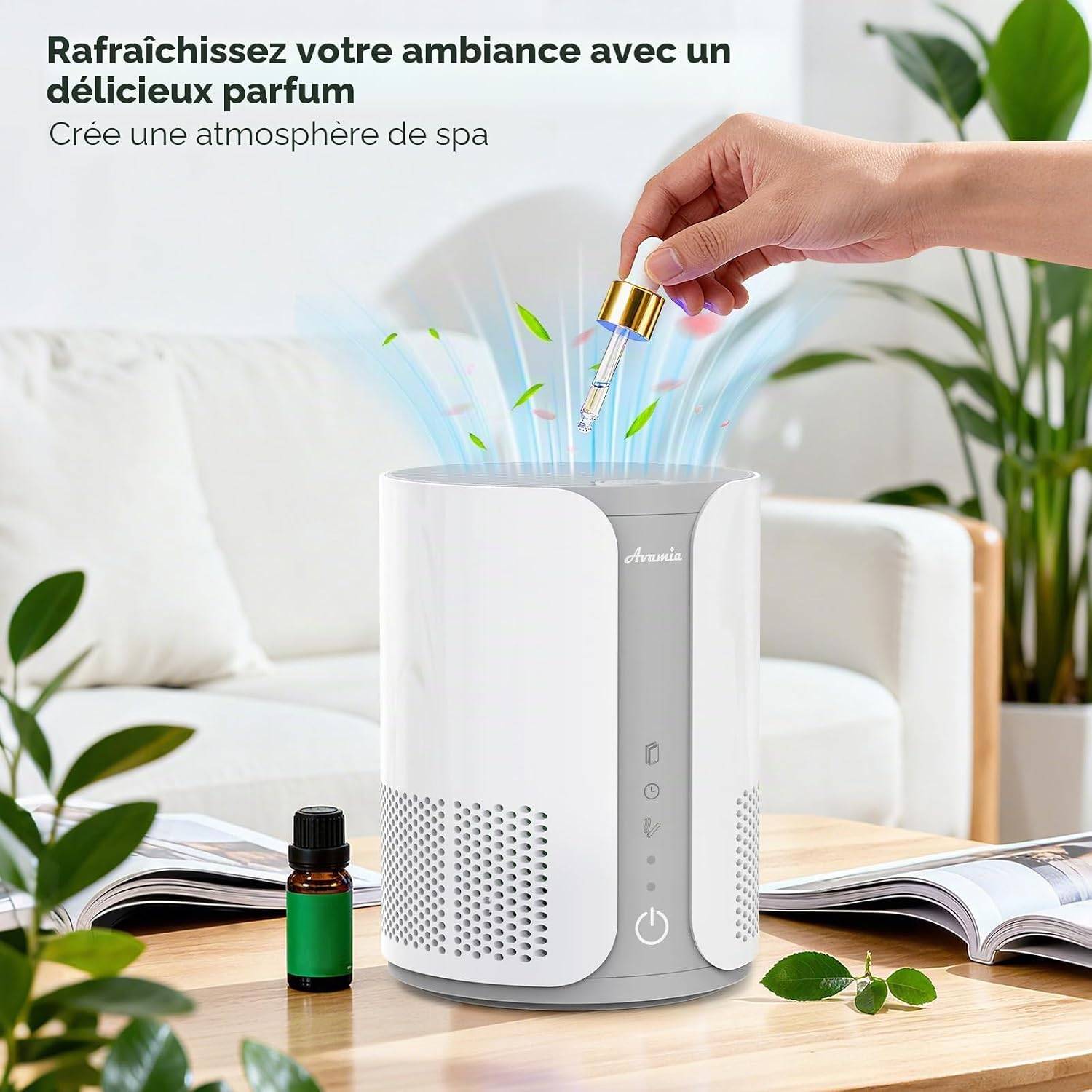 Sans Marque - Purificateur d’air, HEPA, 3 vitesses, 22 dB, minuterie 4/8 h, blanc – Avamia - Image 5