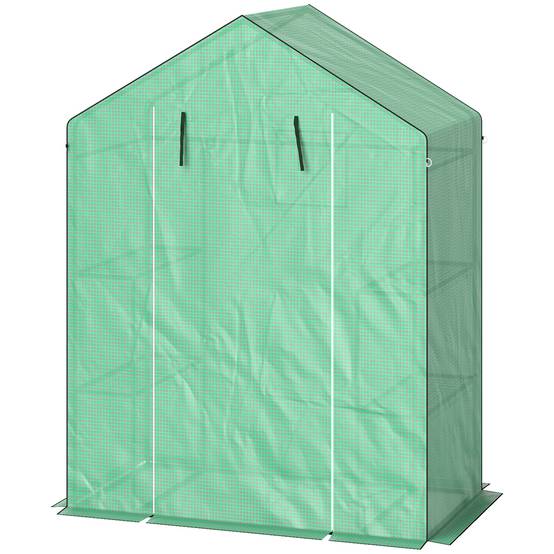 Serre de jardin acier pour extérieur protection plantes 143x74x190cm vert - ComfortXL Outdoor Living - Image 2