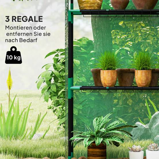 Serre de jardin acier pour extérieur protection plantes 143x74x190cm vert - ComfortXL Outdoor Living - Image 6