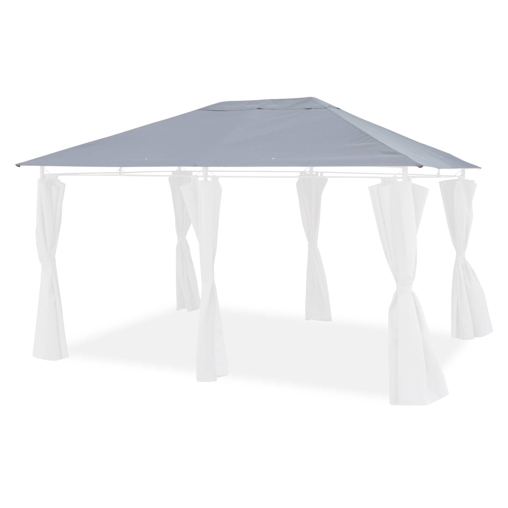 Toile de toit grise pour tonnelle 3x4m Divio - toile de rechange pergola. toile de remplacement | sweeek - Image 1