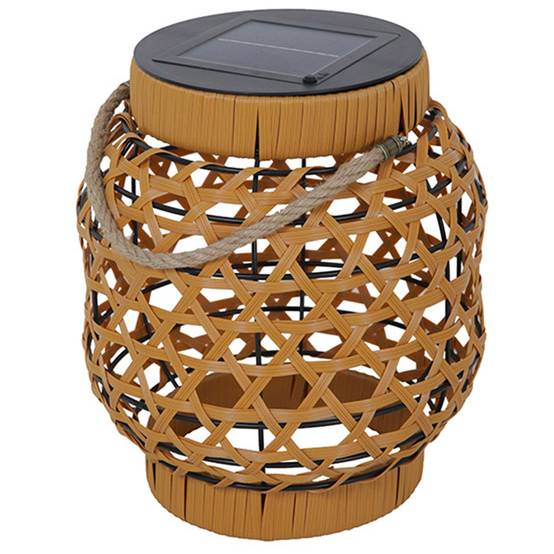Lumisky - Lanterne solaire décorative CAPRI Beige Poly rotin H32cm - Image 1