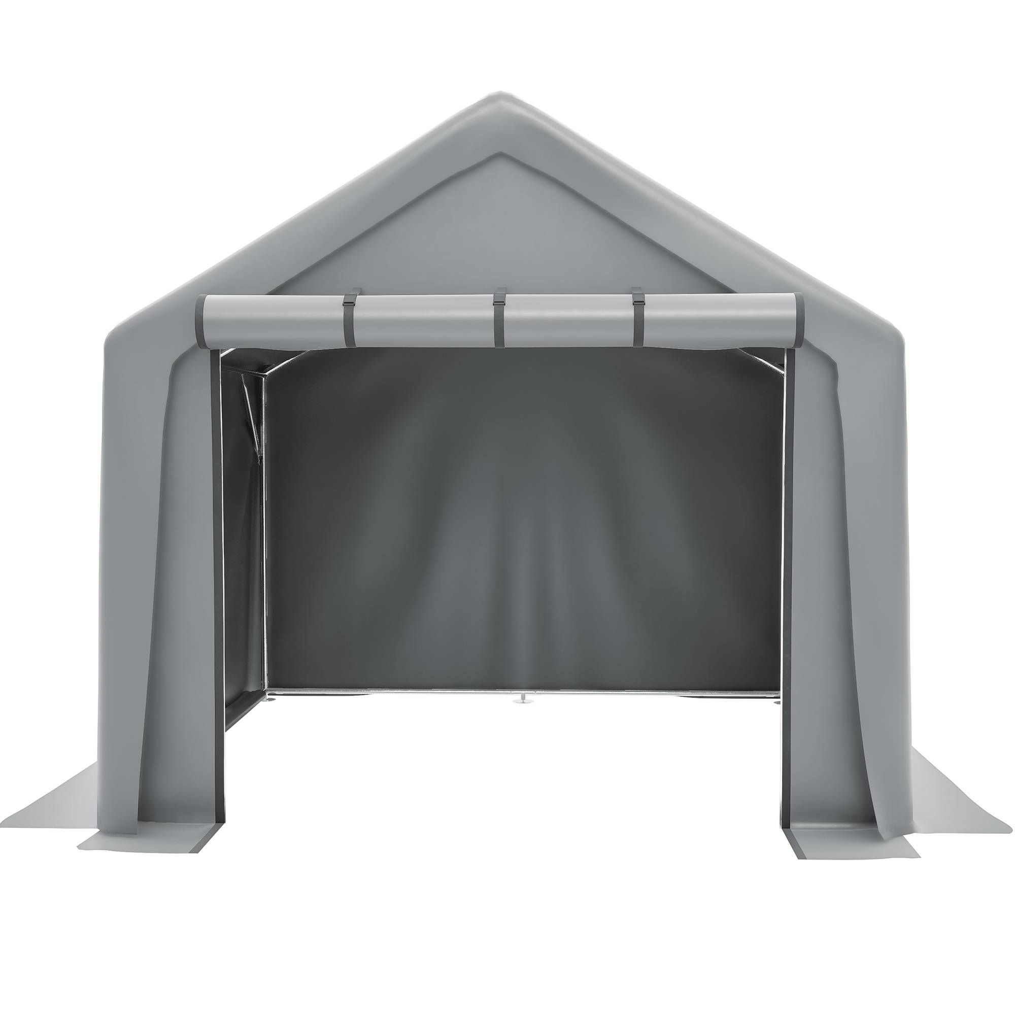 Abri de rangement 244×241×217cm, garage à vélos, tente de garage, abri de jardin, tente de stockage pour outils, gris foncé - Image 7