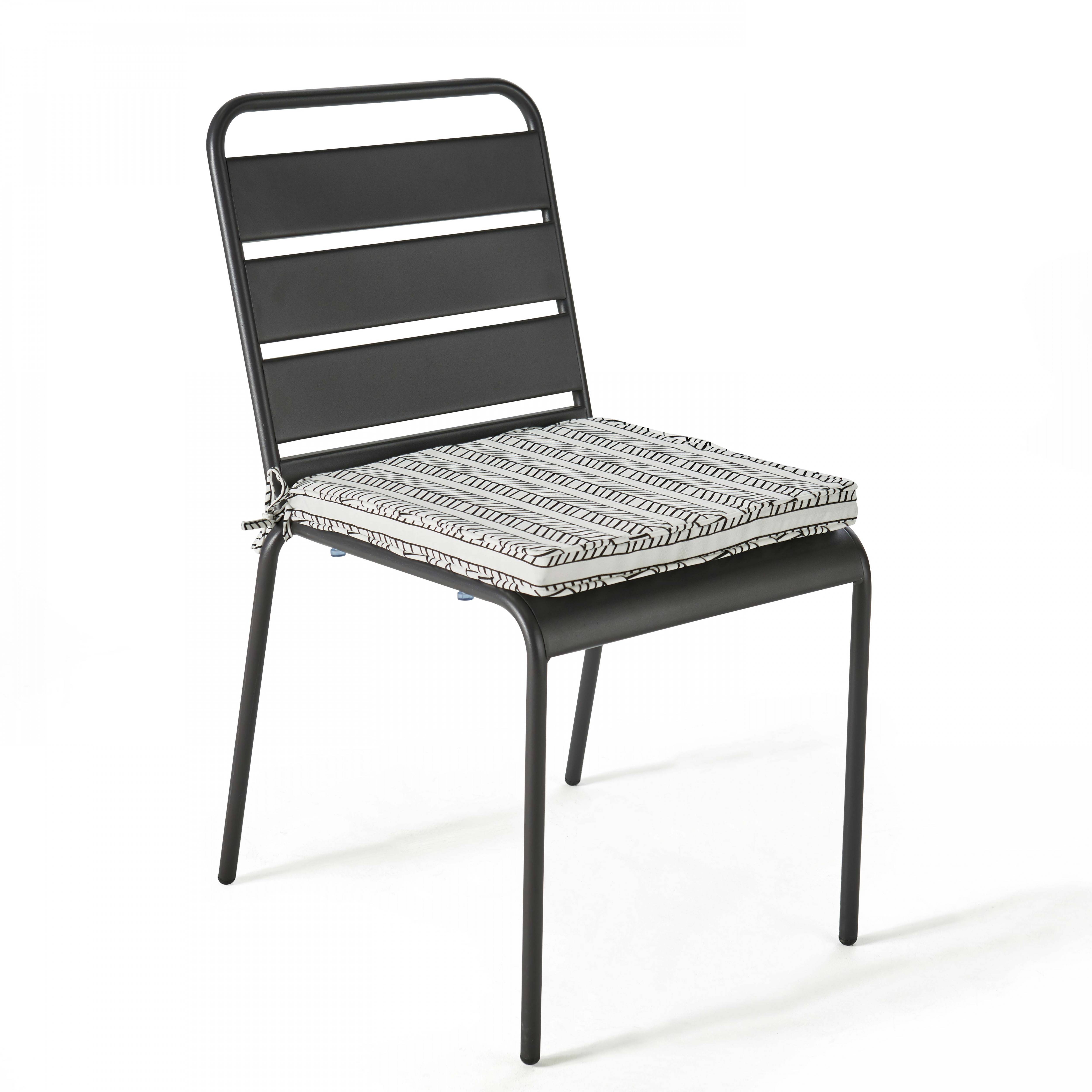 Oviala - Lot de 4 galettes de chaise polyester tempu 40x40x3 cm Paita - Oviala - Image 3