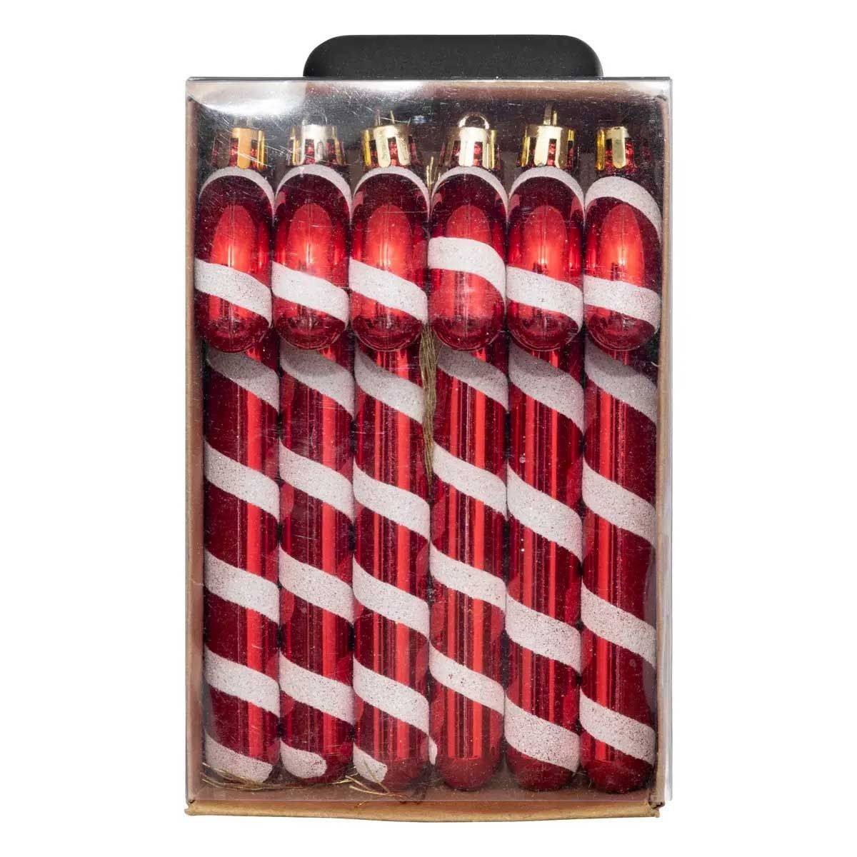Sujet de Noël Lot de 6 Sucre d'orge Rouge et Blanc - Image 3