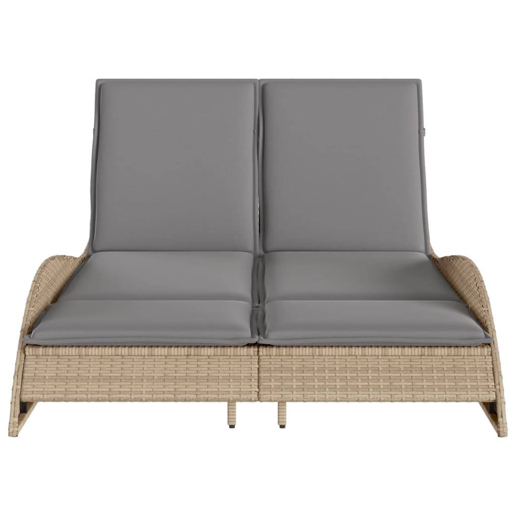 Maison Chic - Bain de soleil - Transat - Chaise longue avec coussins beige 114x205x73 cm résine tressée - MEUBLE PRO-JU6561 - Image 4