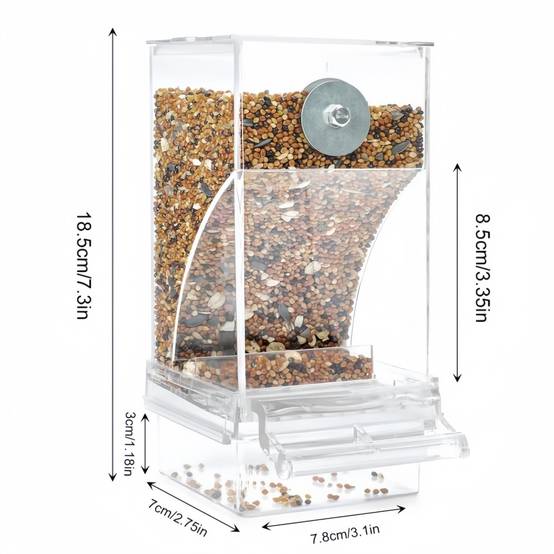 IntiMeg - Mangeoire automatique pour oiseaux TRANSPARENT IntiMeg - Image 6
