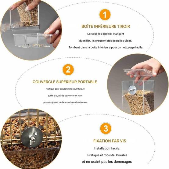 IntiMeg - Mangeoire automatique pour oiseaux TRANSPARENT IntiMeg - Image 5