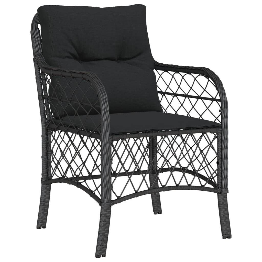 ComfortXL - Petit Salon de Jardin 2 Personnes en Résine Tressée Noire Coussins Noirs – ComfortXL Outdoor Living - Image 3
