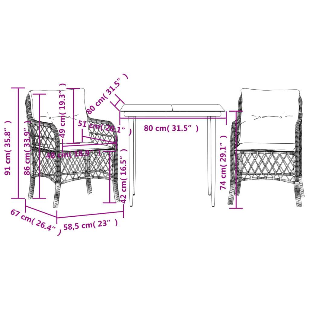 ComfortXL - Petit Salon de Jardin 2 Personnes en Résine Tressée Noire Coussins Noirs – ComfortXL Outdoor Living - Image 7