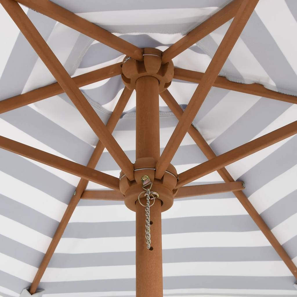 Parasol de jardin pour enfants bois et polyester bleu et blanc 120 x 120 x 140 cm - PANGIVO - Image 7