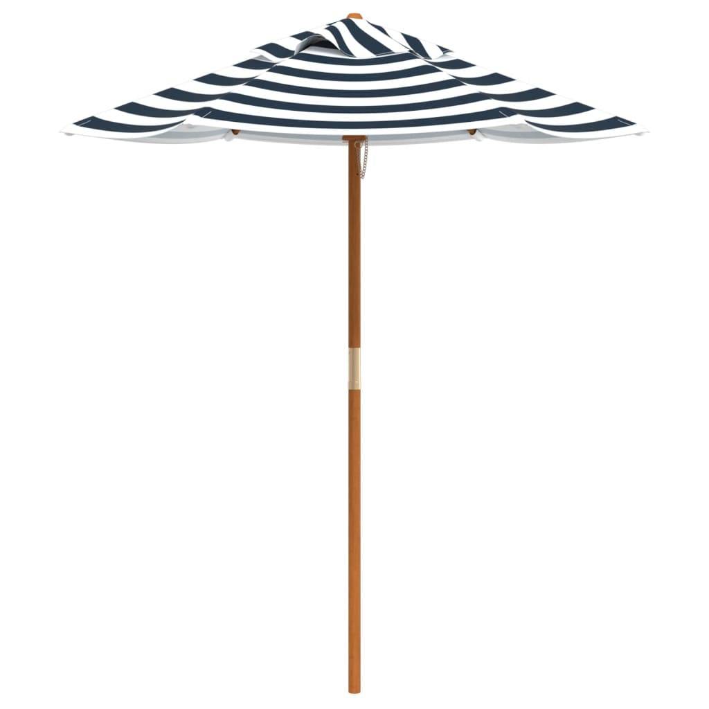 Parasol de jardin pour enfants bois et polyester bleu et blanc 120 x 120 x 140 cm - PANGIVO - Image 2