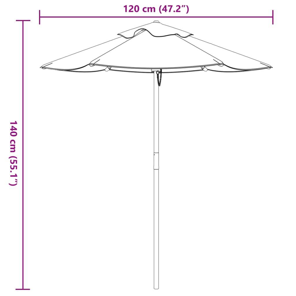 Parasol de jardin pour enfants bois et polyester bleu et blanc 120 x 120 x 140 cm - PANGIVO - Image 8