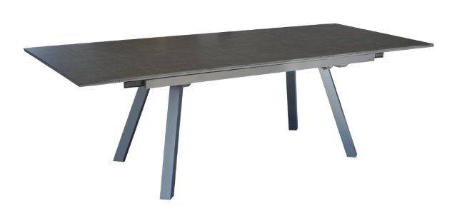 Proloisirs - Table de jardin extensible Agra en aluminium/HPL - 150/200/250 x 90 cm - épaisseur lames 5 mm - graphite PROLOISIRS