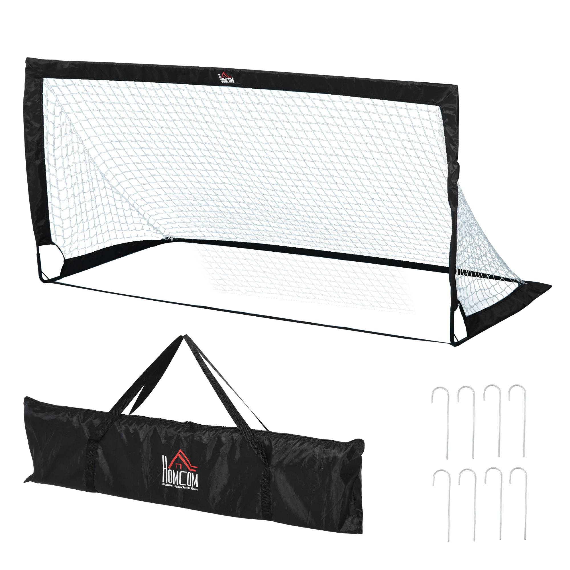 Lot de 2 buts de football pliables 183x90x90 cm, résistants aux intempéries avec sac de transport, noir - Image 10