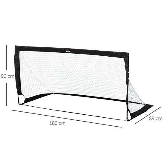 Lot de 2 buts de football pliables 183x90x90 cm, résistants aux intempéries avec sac de transport, noir - Image 5