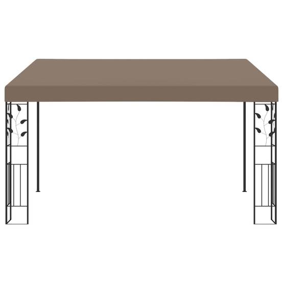Tonnelle Murale Acier Abri de Terrasse Pergola Adossée pour Balcon Jardin Taupe 4x3 m – ComfortXL Outdoor Living - Image 2