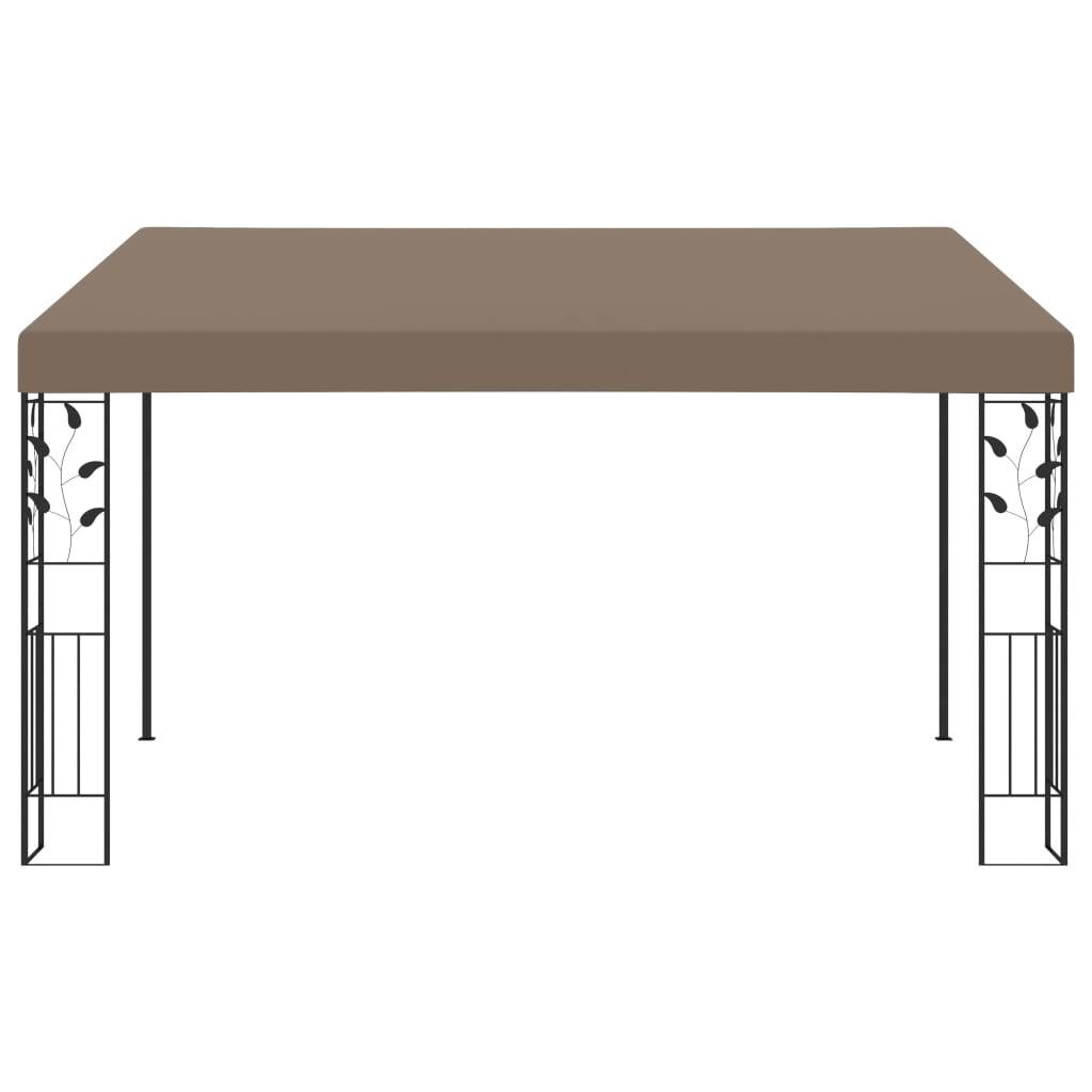 Tonnelle Murale Acier Abri de Terrasse Pergola Adossée pour Balcon Jardin Taupe 4x3 m – ComfortXL Outdoor Living - Image 2