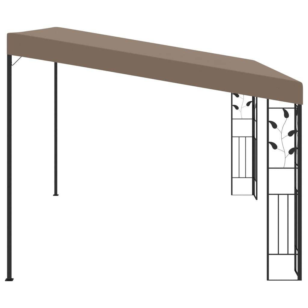 Tonnelle Murale Acier Abri de Terrasse Pergola Adossée pour Balcon Jardin Taupe 4x3 m – ComfortXL Outdoor Living - Image 3