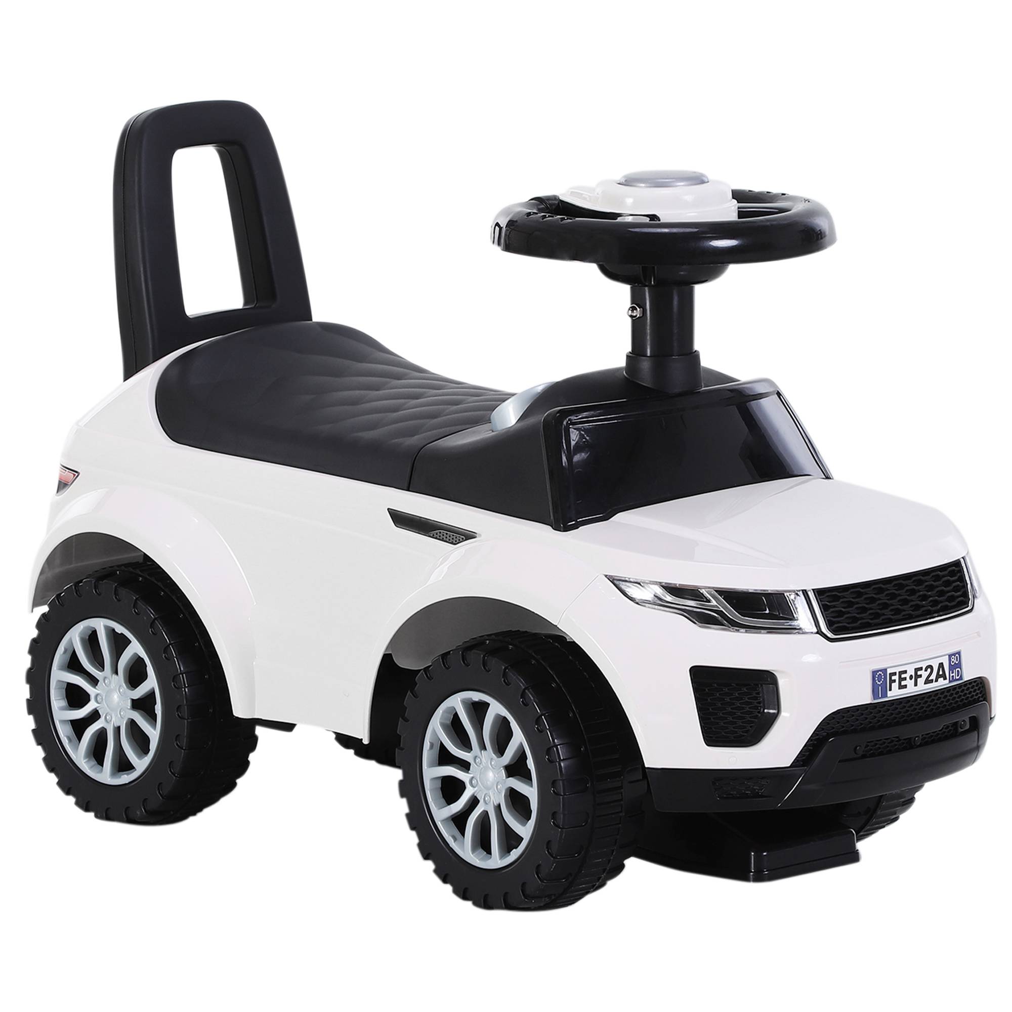 Porteur enfant véhicule à pousser, porteur bébé avec klaxon, compteurs factices et coffre à jouets pour enfants de 12 à 36 mois, blanc - Image 2