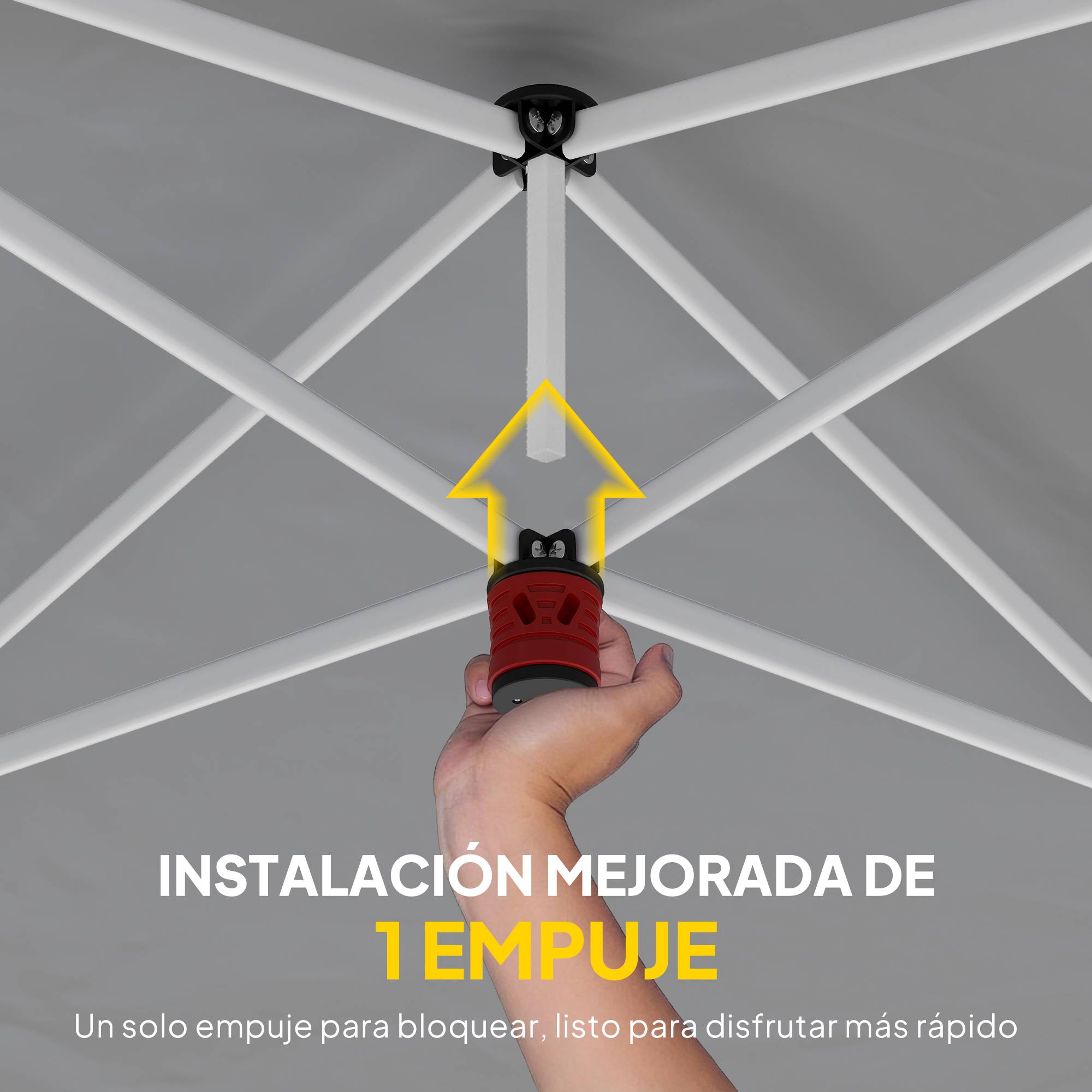 Tente pliante 6 x 3 m avec bandes réfléchissantes, protection UPF 50+, montage facile, système de verrouillage centralisé, imperméable, beige - Image 8