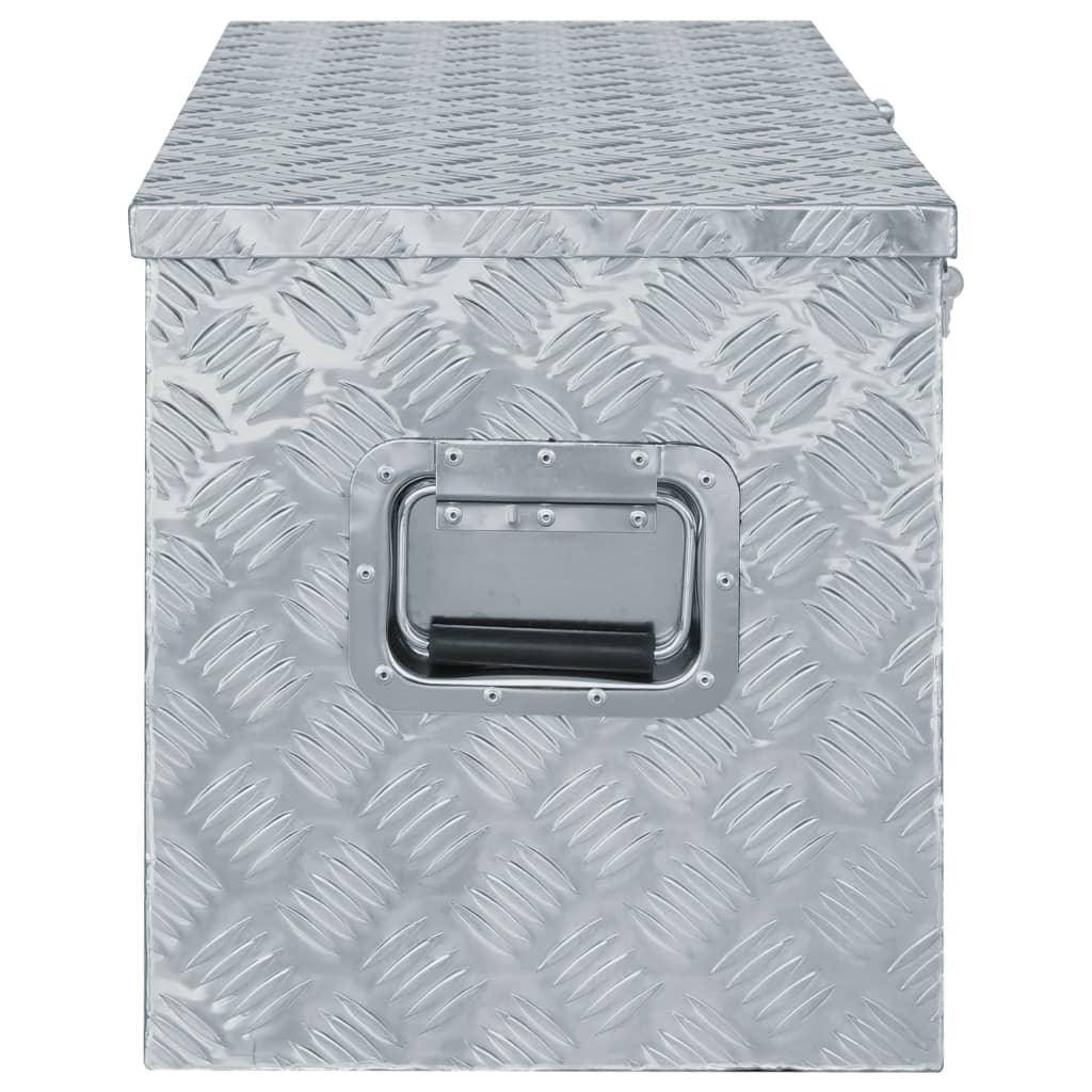 Helloshop26 - Boîte en aluminium 110,5 x 38,5 x 40 cm argenté - Image 2