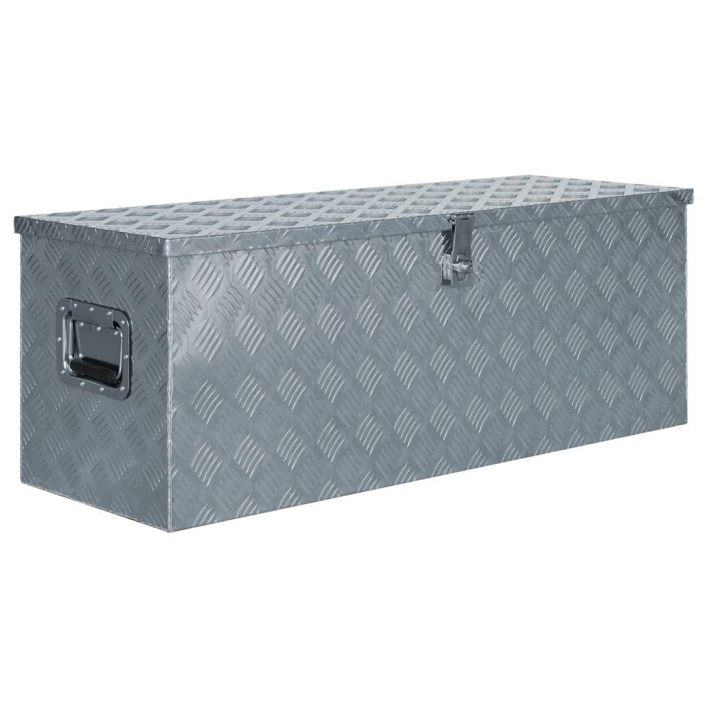 Helloshop26 - Boîte en aluminium 110,5 x 38,5 x 40 cm argenté - Image 1