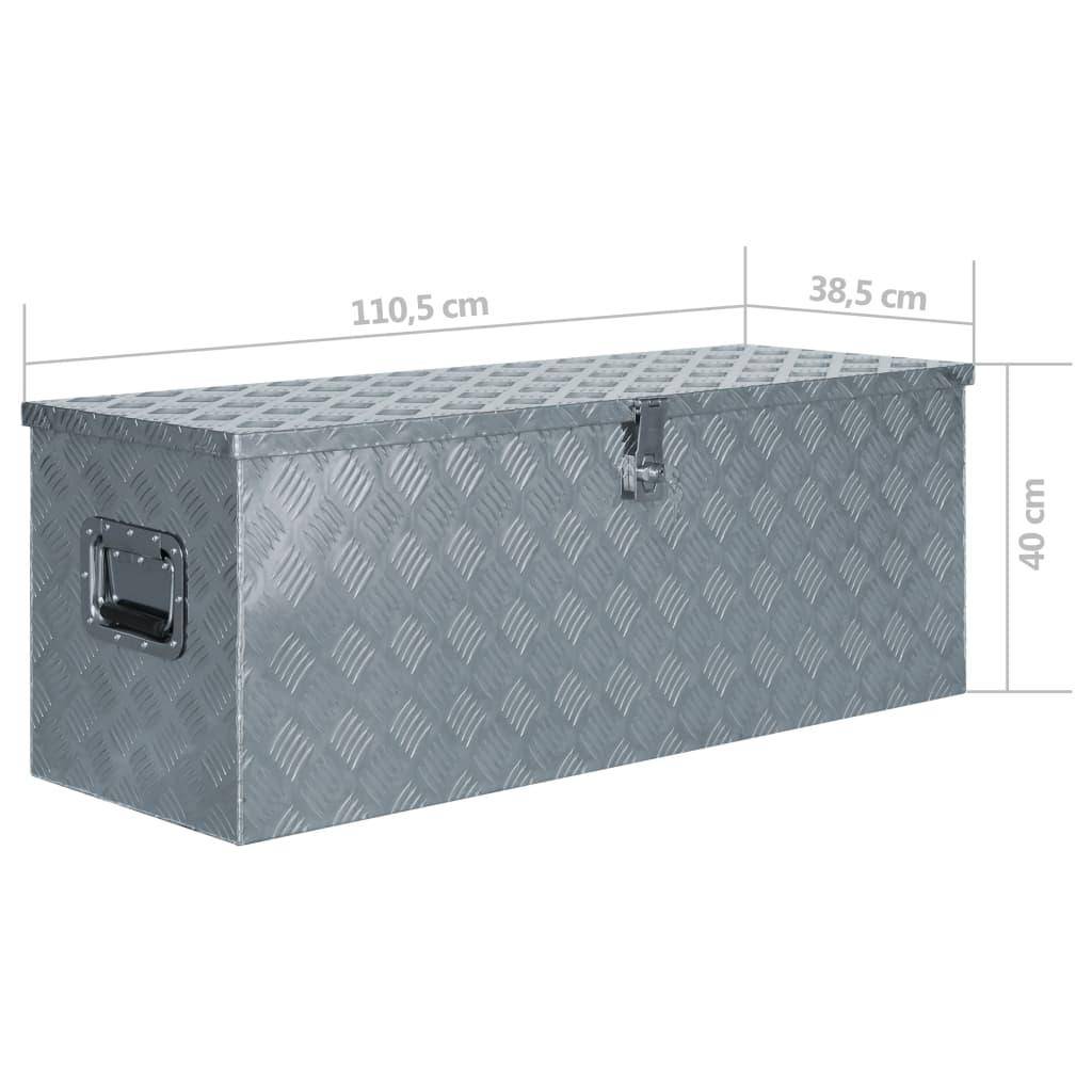 Helloshop26 - Boîte en aluminium 110,5 x 38,5 x 40 cm argenté - Image 6