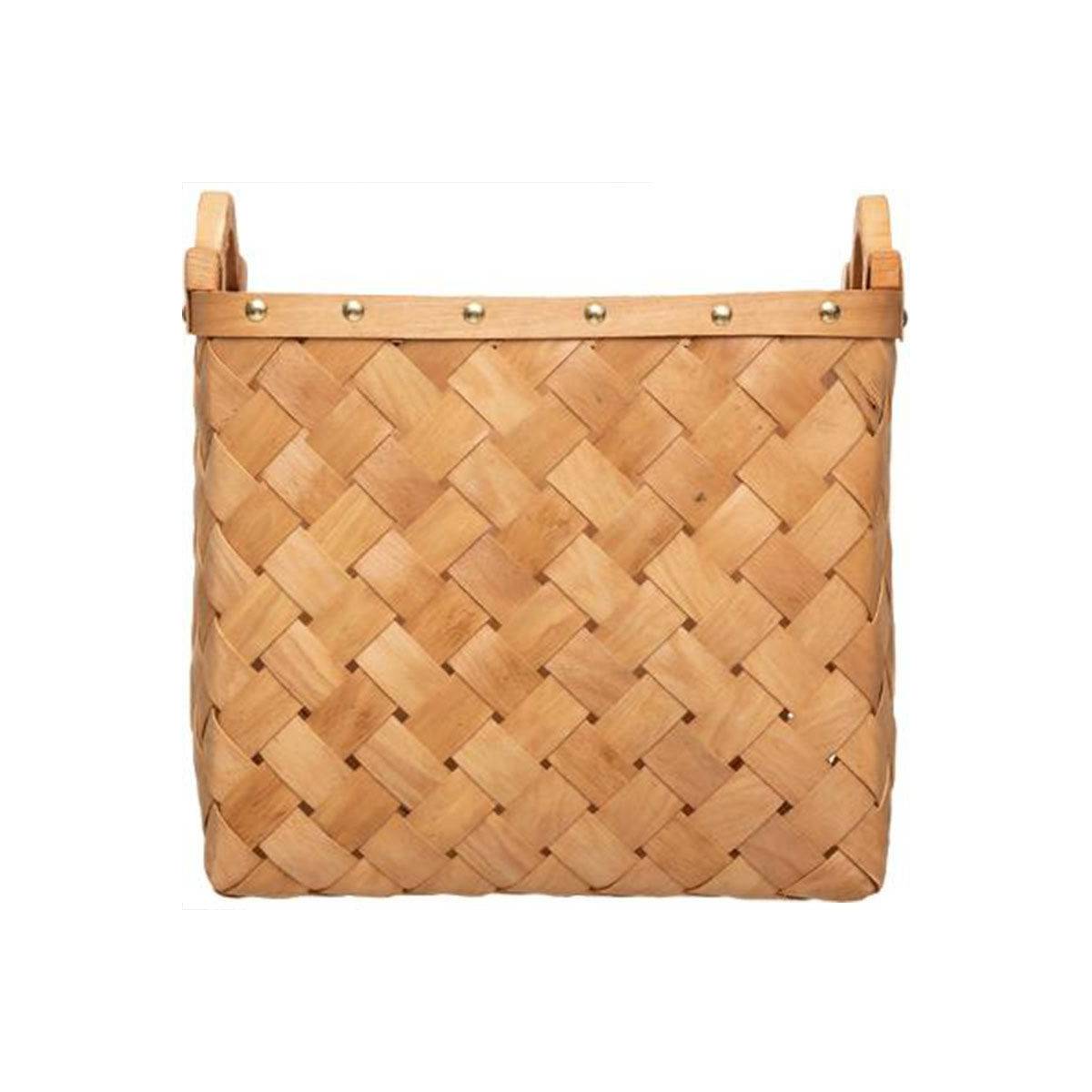 Set de 3 Paniers de rangement rectangle en Bois Clair - Image 6